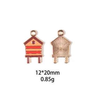 Pendentif ruche en alliage goutte d'huile accessoires bijoux DIY 12x20mm ton or léger