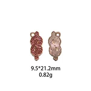 Pendentif en émail alliage breloque bijoux DIY design de nœud rouge et métal accessoires.