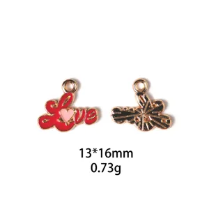Pendentif émail alliage cœur amour Saint Valentin accessoires bijoux porte-clés breloques