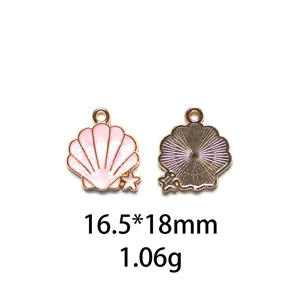 Zomer oceaan serie emaille schelp zeester metalen hanger DIY sieraden accessoires bedels