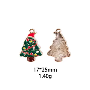 Pendentif en métal arbre de Noël breloques pour fabrication de bijoux DIY collier.