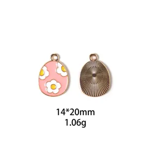 Paasei hanger legering emaille DIY sieraden accessoire gedetailleerde weergave dubbele zijde