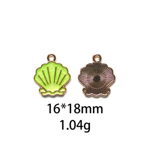Zomer oceaan stijl schelp emaille legering hanger DIY sieraden accessoire sleutelhanger