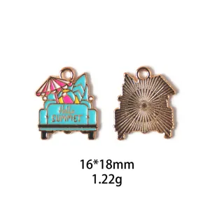 Pendentif breloque en alliage plage d'été pour fabrication de bijoux DIY accessoire porte-clés.