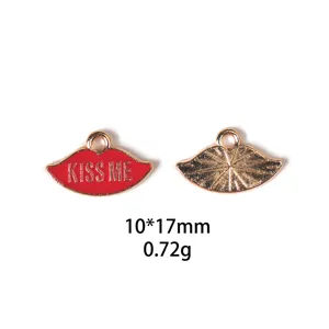 Pendentif levre rouge en alliage diy accessoires de bijoux charme pour porte cles bricolage