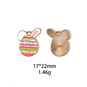 Paashaas geemailleerd legering hanger DIY sieraden maken bedels accessoires 17x22mm