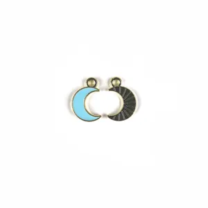 Geëmailleerd maan bedels set, vergulde legering halve maan voor DIY sieraden maken.