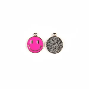 Roze smiley gezicht legering hanger DIY accessoire voor sleutelhanger sieraden details