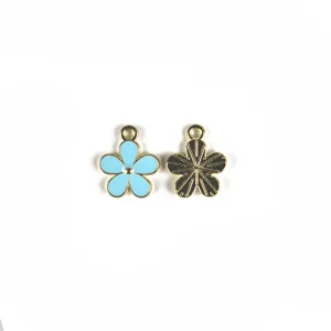 Schattige vijfbladige bloem legering emaille hanger charms voor diy sieraden maken.