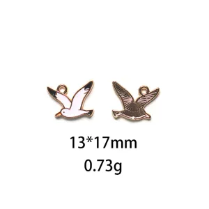 Pendentif en alliage émaillé mouette plage d'été breloque DIY 13x17mm pour la bijouterie