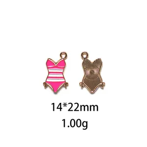 Pendentif maillot de bain en alliage style plage d'été pour accessoires de bijoux faits main.