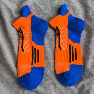 Heren outdoor sport sokken blauw en oranje wandelen basketbal sokken comfortabel