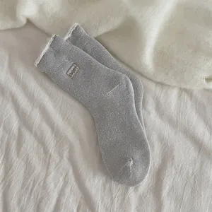 Damen dicke gefuetterte thermische Schneesocken kuschelige warme Strick Bodensocken weich