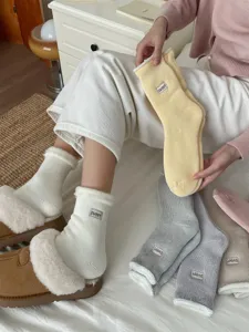 Damen dicke gefütterte thermische Schneesocken gemütliche Winter warme flauschige Bodensocken