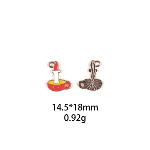 Legierung Emaillierte Kerze Teetasse Anhänger DIY Schmuck Zubehör 14.5x18mm 0.92g