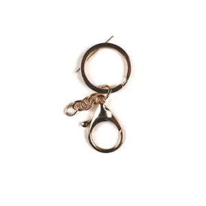 Gold metal lobster clasp key ring diy craft accessory hardware close up display