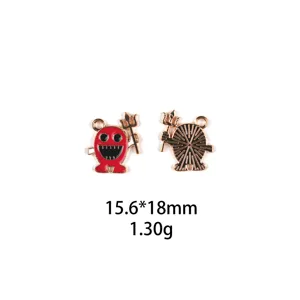 Halloween roter Teufel Legierung Anhänger Charms DIY Armband Schlüsselanhänger 1stk