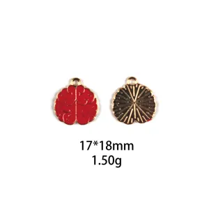 DIY Legering Sieraden Hanger Rood Geëmailleerd Hersen Vorm Bedel 17x18mm Accessoire