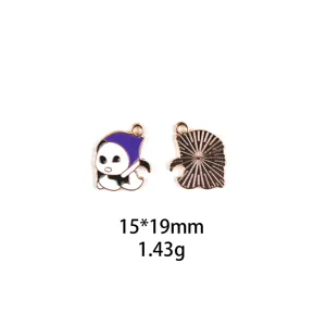 Halloween spook legering emaille bedel DIY sieraden sleutelhanger hanger 15x19mm