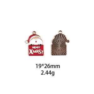 Kerst Kerstman emaille legering hanger DIY sieraden maken bedel accessoire 19x26mm