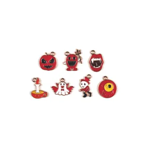 Halloween DIY Legierung Charms Anhänger Set, Kürbis Geist Vampir Auge Schmuck Zubehör
