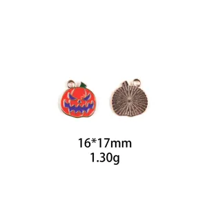 Halloween pompoen legering bedel hanger DIY sieraden accessoires voor sleutelhanger 16x17mm