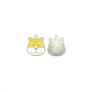 Cute tiger enamel alloy charm pendant for DIY jewelry making and lovely keychains accessories.