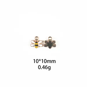 Joli pendentif breloque abeille en alliage pour fabrication de bijoux DIY et porte-clés.