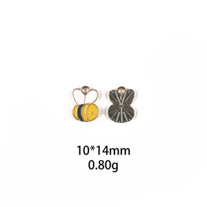 Pendentif abeille en alliage émail insecte DIY accessoires de bijoux porte-clés mignon