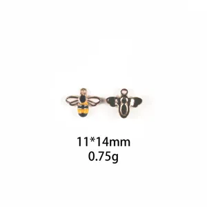 Pendentif abeille en alliage goutte d'huile accessoires de bijouterie DIY 11x14mm