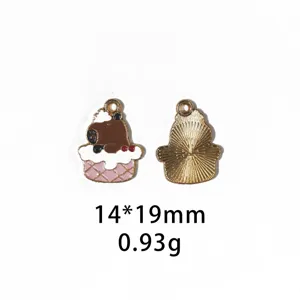 Capybara emaille bedel detail weergave, metaal legering sieraden accessoire 14x19mm