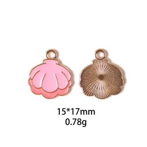 Série marine coquillage rose pendentif en alliage accessoires bijoux porte-clés DIY