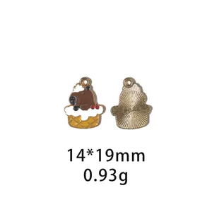 Schattige capybara geëmailleerd metalen hanger DIY accessoire voor sleutelhanger en sieraden.