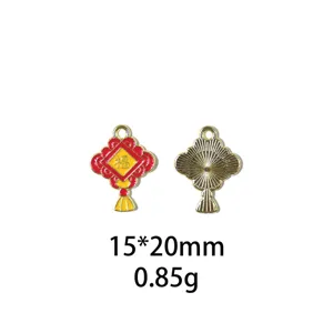 Pendentif de bijoux DIY en alliage de style chinois chanceux bénédiction accessoire en métal