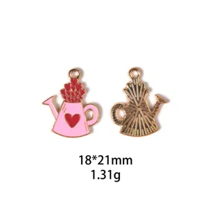Saint Valentin amour arrosoir émail charme alliage DIY bijoux accessoire pendentif 18x21mm