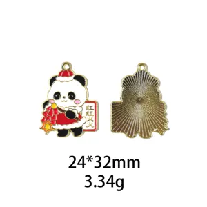 Joli Pendentif en Métal Panda DIY Alliage Accessoires de Bijoux pour Porte-Clés Artisanat