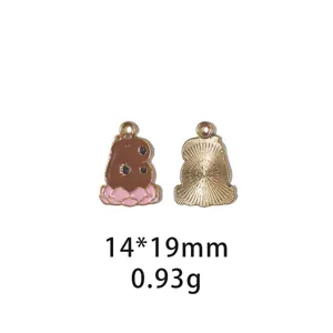 Capibara cartoon emaille metaal legering hanger detail, schattige dierlijke bedel voor DIY accessoires
