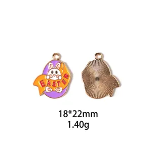 Paasei konijn metaal hanger emaille sleutelhanger diy sieraden accessoires 18x22mm