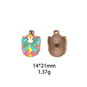 Paasei konijn legering oliedruppel hanger DIY sieraden accessoire sleutelhanger charms