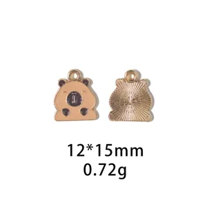 Schattige capibara legering emaille hanger DIY sieraden accessoire sleutelhanger