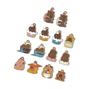 Gedetailleerd overzicht van capybara hangers voor DIY sieraden, tassen en leuke sleutelhangers.