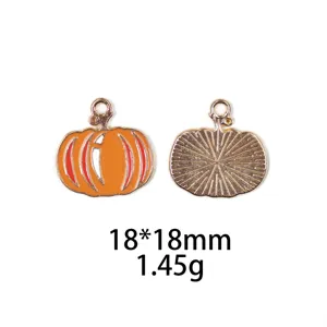 Thanksgiving pompoen legering bedel hanger DIY sieraden accessoire sleutelhanger 18mm