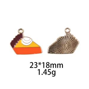 Thanksgiving taart geëmailleerde legering bedel hanger DIY sieraden accessoires sleutelhangers