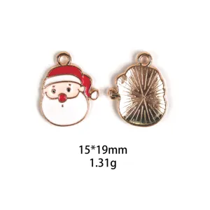Noël Père Noël Alliage Émail Pendentif Charme DIY Accessoires de Bijoux taille 15x19mm