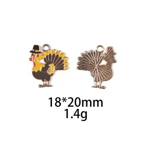 Thanksgiving kalkoen legering bedel hanger, DIY sieraden accessoire 18x20mm 1.4g.