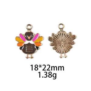 Thanksgiving kalkoen legering bedel hanger DIY sieraden accessoires 18x22mm ambacht