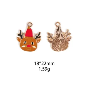 Pendentif charme renne de Noël en alliage vue détaillée 18x22mm accessoire bijou