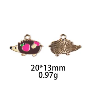 Leuke egel geëmailleerde legering bedel hanger voor DIY sieraden maken en sleutelhangers.