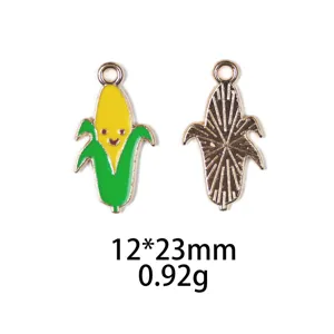 Leuke maïs geëmailleerd metaal bedel hanger DIY legering sieraden accessoire sleutelhanger