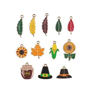 Thanksgiving thema geëmailleerd legering bedels DIY sieraden accessoires voor sleutelhangers